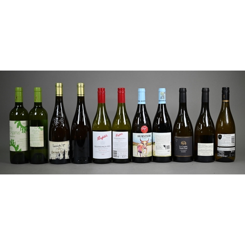 1327 - Twelve bottles of white wine: Three bottles of Mas d'Agamas Marsanne, France, 2021, two bottles of D... 