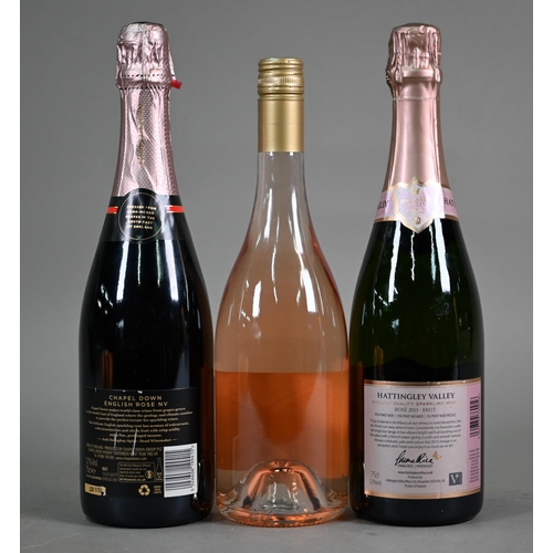 1328 - Three bottles of English wine: Hattingley English Sparkling Rose, Hattingley Still Rose, 2019, Chape... 