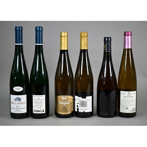 1333 - Twelve bottles of white wine - eight bottles of Michael Schafer, Nahe, Riesling, Germany, 1999er; tw... 