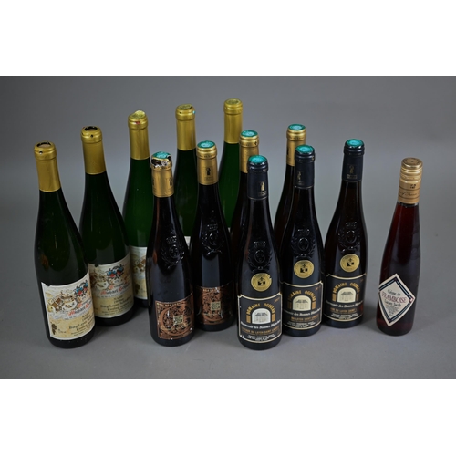 1326 - Thirteen bottles of white wine: five bottles of Weingut Michael Schäfer Burg-layen Schlossberg Riesl... 