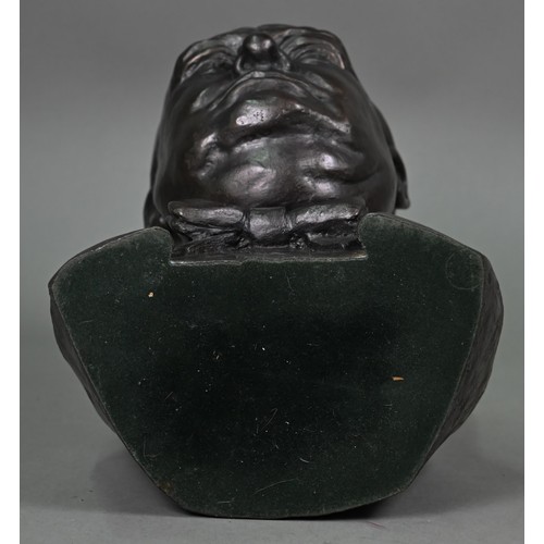 1258A - J Williams - A bronzed/resin bust of Sir Winston Churchill, signed to reverse and dated '78, 28 cm h... 