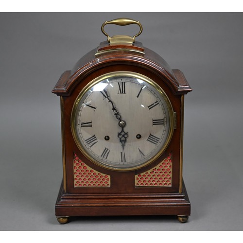 962A - A Georgian style brass mounted mahogany bracket clock, the two train eight-day movement striking on ... 