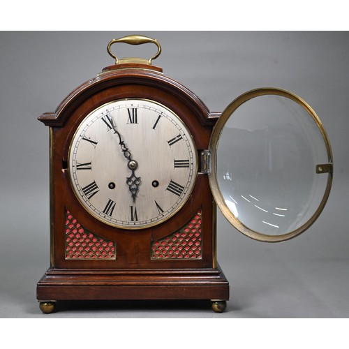 962A - A Georgian style brass mounted mahogany bracket clock, the two train eight-day movement striking on ... 