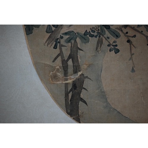 572 - Two 19th century Chinese circular fan paintings, signed Cheng Heng Ke (1876-1923) and Zheng Ye (moun... 