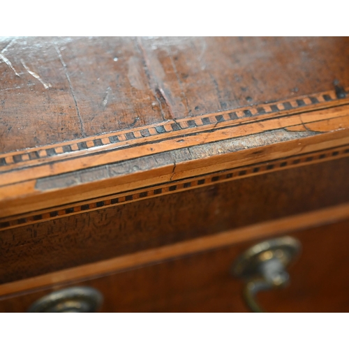 838 - A 19th century boxwood and walnut liqueur bottle case (made up), the interior containing ten near-co... 