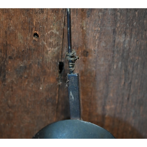 973 - 'William Monk, Berwick St John' - An 18th/19th century oak longcase clock, brass dial with subsidiar... 