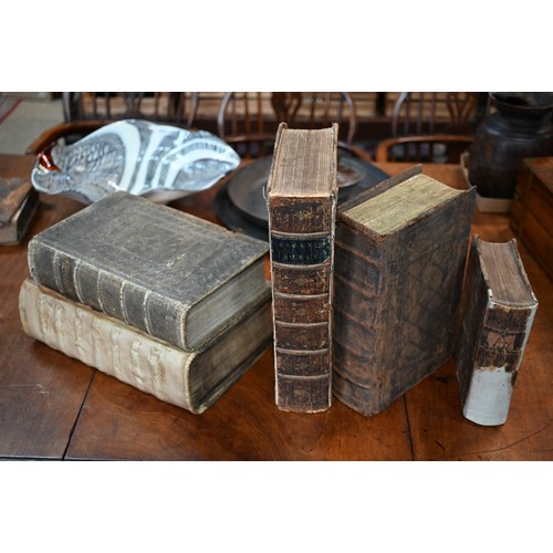 986 - Three German language lectern Bibles - 1693, 1696 and 1763, all with restored leather bindings to/w ... 