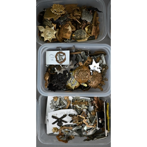 1046 - Approx 500 mostly British military cap badges, insignia, rank badges including cavalry regiments - 1... 