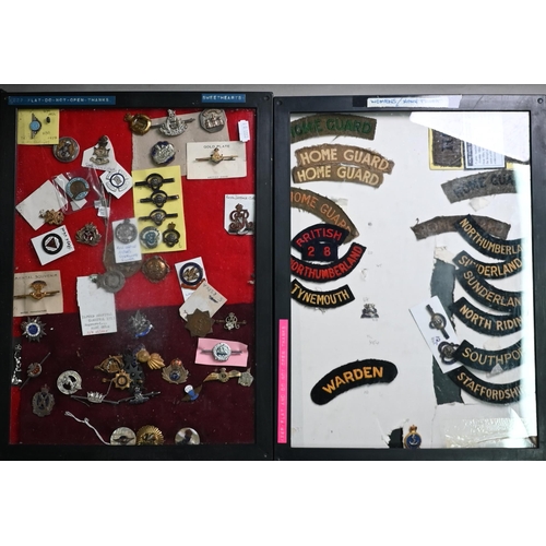 1052 - Eight perspex display cases containing approx 270 various British Military and other cap badges, 'Sw... 