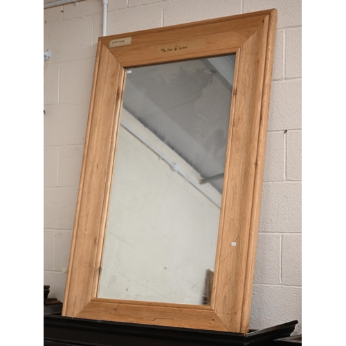 146 - A large rectangular mirror in moulded ash frame, 150 x 100 cm