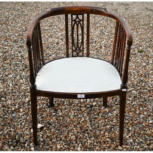 156 - An Edwardian bowback elbow chair