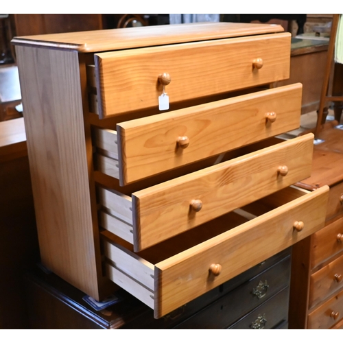 205 - A modern pine four drawer chest, 85 cm x 36 cm x 75 cm h