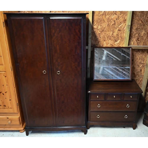 226 - # A Stag two door wardrobe to/with a matching mirror backed five drawer dressing chest (2)