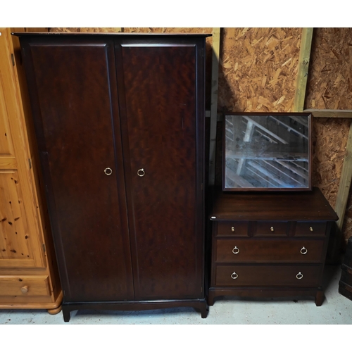 226 - # A Stag two door wardrobe to/with a matching mirror backed five drawer dressing chest (2)