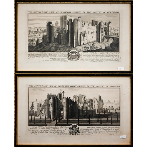 260 - Mixed pictures including etchings, three castle prospects, oil on board landscape, two pencil design... 