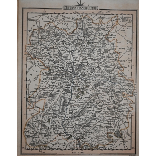 266 - Five steel map engravings, Dorset, 42 x 50 cm; Bristol/Bath; Hampshire or Southampton; Shropshire an... 