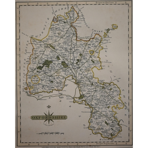 266 - Five steel map engravings, Dorset, 42 x 50 cm; Bristol/Bath; Hampshire or Southampton; Shropshire an... 