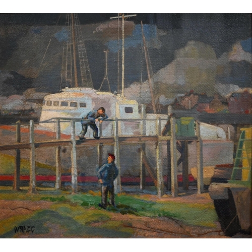 271 - Carl Wragg - 'The White Boat', oil on board, signed, 40 x 44 cm 