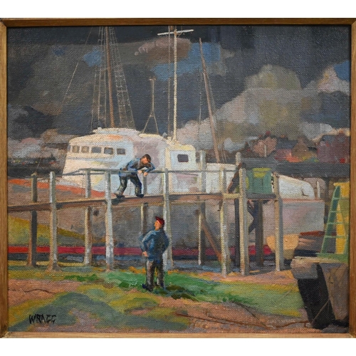 271 - Carl Wragg - 'The White Boat', oil on board, signed, 40 x 44 cm 