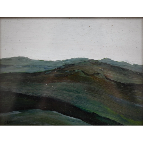 272 - Manner of Kyffin Williams - Landscaoe, oil on board, signed with initials KW, 15 x 20 cm 