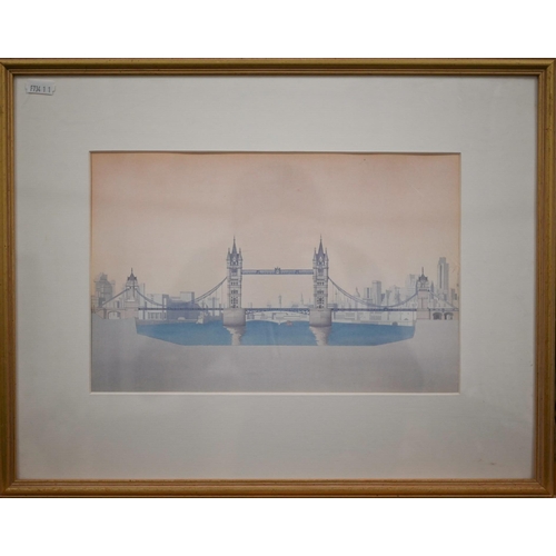 273 - W Werner - Continental embankment view, oil on canvas, signed and dated 1955, 27 x 40 m to/w a print... 