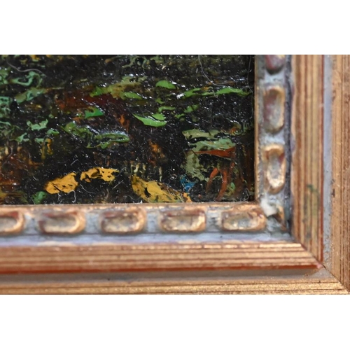 275 - David Jones - Two small oil on board landscapes, 11 x 11 cm and 11.5 x 16 cm to/w a 19th century oil... 