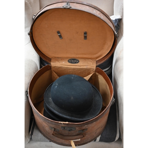 328 - A traditional Harrow School straw boater to/w a brown felt trilby by Bates of Jermyn Street and a gr... 