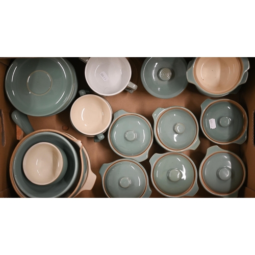 390 - A collection of Denby pottery green, dinner/tea ware (2 boxes)