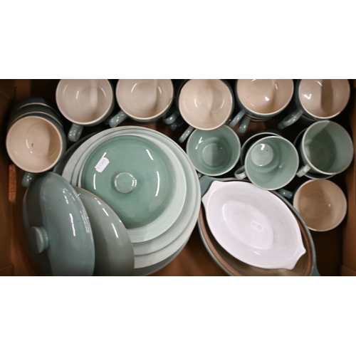 390 - A collection of Denby pottery green, dinner/tea ware (2 boxes)