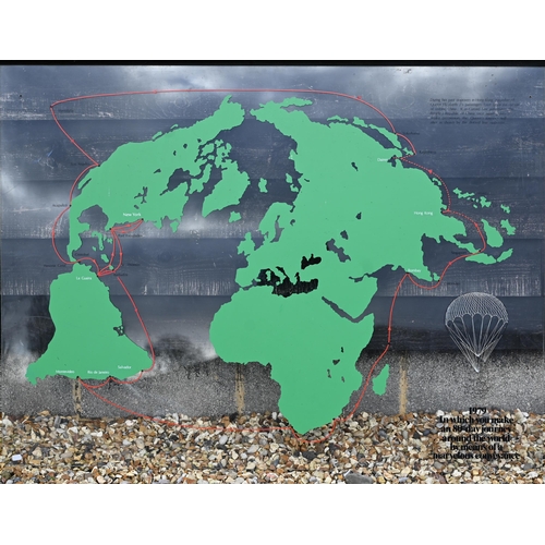 491 - Maritime Cruise Interest - three large perspex displays depicting Queen Elizabeth 2 World Cruises 19... 