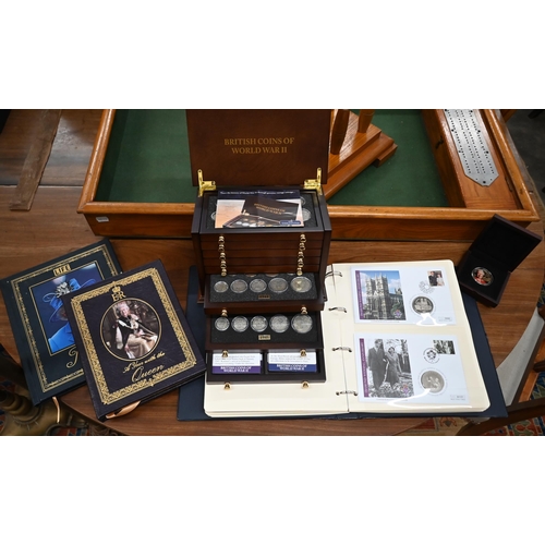 504 - A quantity of Westminster Collectables Royal commemorative coin sets and other memorabilia etc (box)