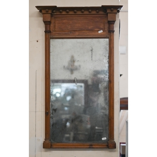 83 - A 19th century pine framed pier glass mirror, 78 cm high x 40 m wide