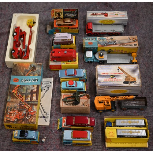 518 - Boxed Corgi models - 1127 Simon Snorkel Fire Engine, 235 Oldsmobile Super 88, 236 Corgi Motor School... 