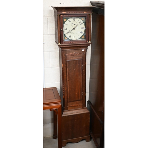 144 - John German?, Bishops Waltham - an early 19th century inlaid oak thirty hour longcase clock with pai... 