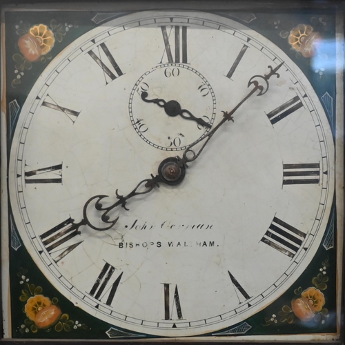 144 - John German?, Bishops Waltham - an early 19th century inlaid oak thirty hour longcase clock with pai... 