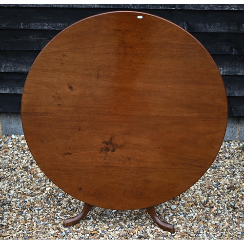 100 - #A Georgian low occasional tilt top occasional table, 108 cm diam x 60 cm high