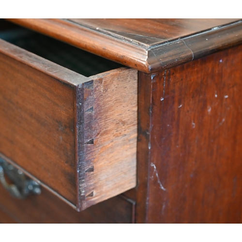 137 - A George III mahogany chest of two short over three long drawers on shaped bracket feet, 114 x 56 x ... 