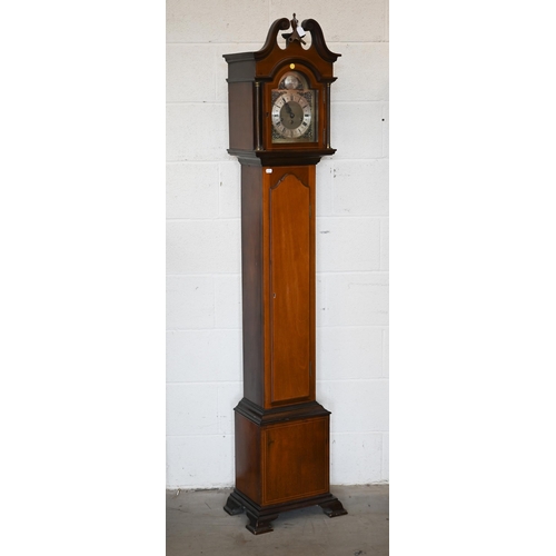 146 - A German Junghans walnut cased grandmother clock with eight day movement, Westminster Chime striking... 