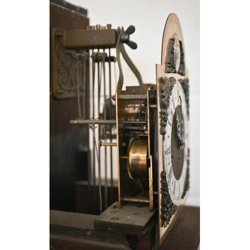 146 - A German Junghans walnut cased grandmother clock with eight day movement, Westminster Chime striking... 