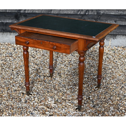 191 - A 19th century mahogany Heal & Son writing table inset with green leather top and single frieze ... 