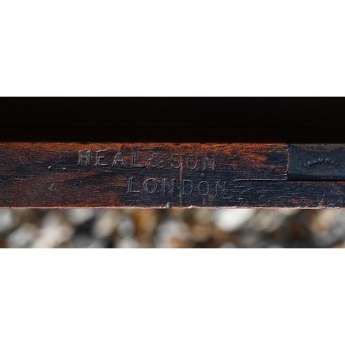 191 - A 19th century mahogany Heal & Son writing table inset with green leather top and single frieze ... 