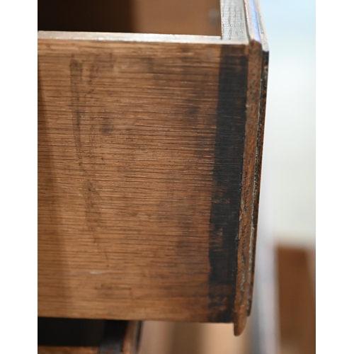 193 - An early 20th century oak chest of two short over three long drawers, 108 x 45 x 104 cm high