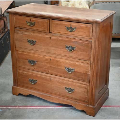 232 - An Edwardian mahogany chest of two short over three long drawers, 102 cm wide x 50 cm deep x 100 cm ... 