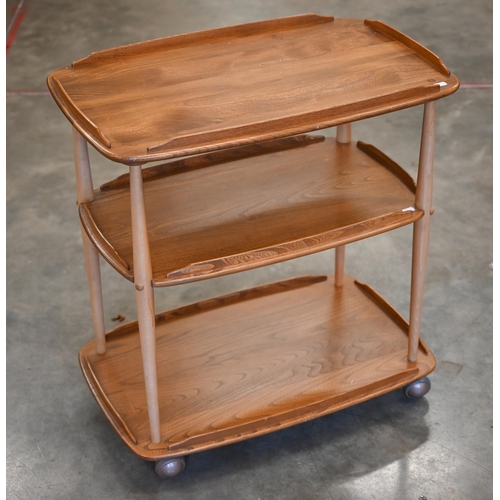 249 - An Ercol (blue label) elm and beech drinks trolley on ball casters, 72 cm wide x 46 cm deep x 78 cm ... 