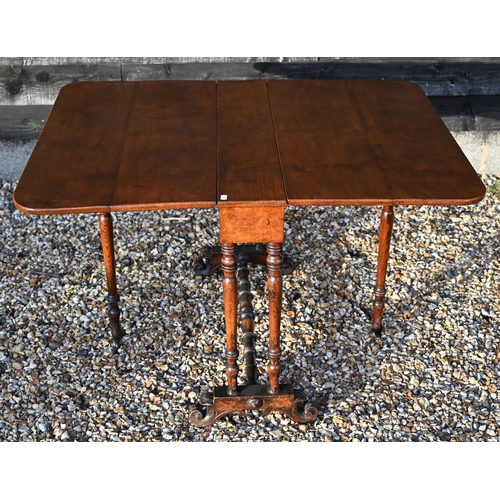 251 - A Victorian walnut Sutherland table, with turned eight gateleg action base and carved feet, 110 x 88... 