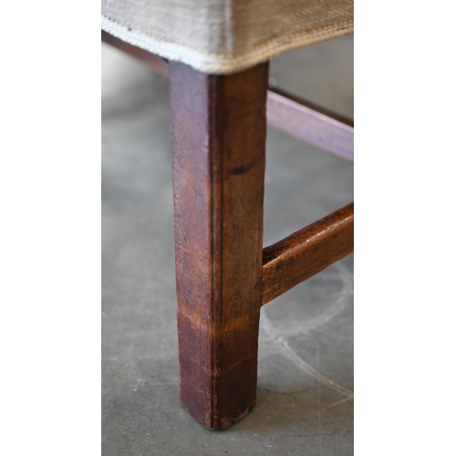 260 - A 19th century mahogany framed foot stool, 58 x 78 x 42 cm