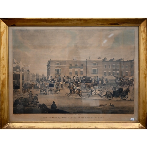 307 - Engraving 'The Elephant & Castle on the Brighton Road', pub 1826 by Watson, 61 x 83 cm