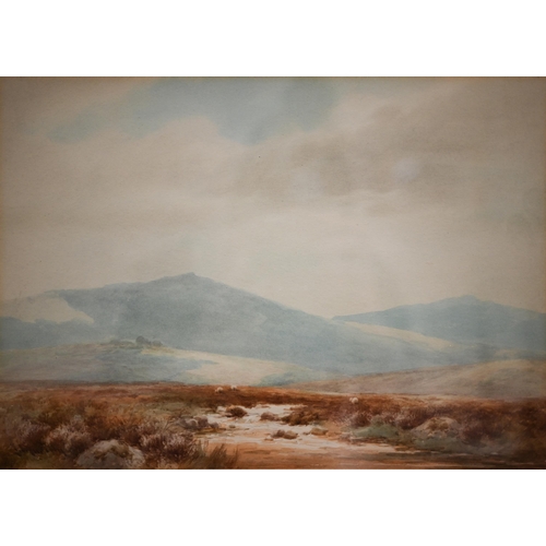 310 - J Mortimer - Dartmoor landscape, watercolour, signed lower left, 25 x 35 cm