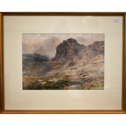 311 - British school - Welsh landscape 'Eagles Crag, Lledr Valley, Betws-y-Coed', watercolour, 23 x 34 cm