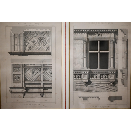 312 - A set of three French engravings of decorative architectural motifs, 53 x 69 cm overall (3)